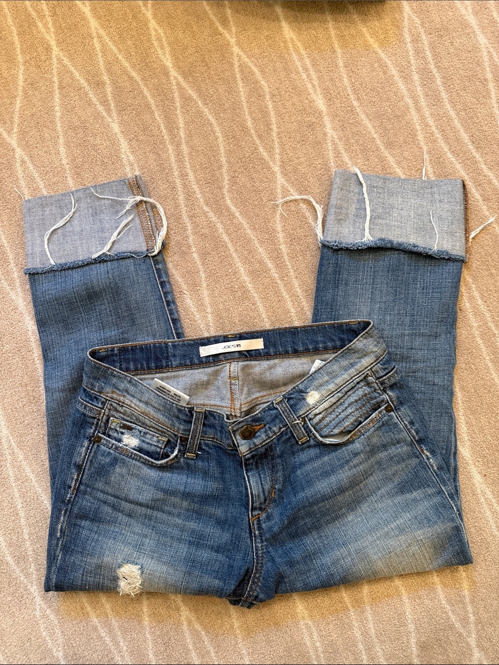 JOE’S Light Blue Women's Distressed Cuffed Jeans size 25